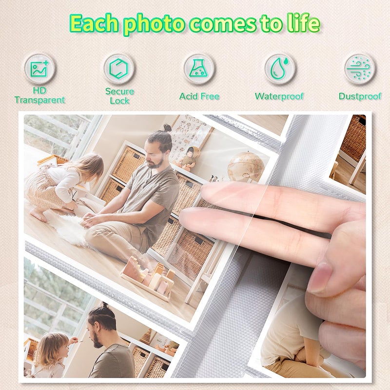 Artfeel Photo Album 4x6 with 1000 Pockets,Slip-in Picture Albums,Linen Cover Memory Book with Front Window,White Page Vertical Photo Book for Wedding,Family,Anniversare,Baby,Vacation - Image 4